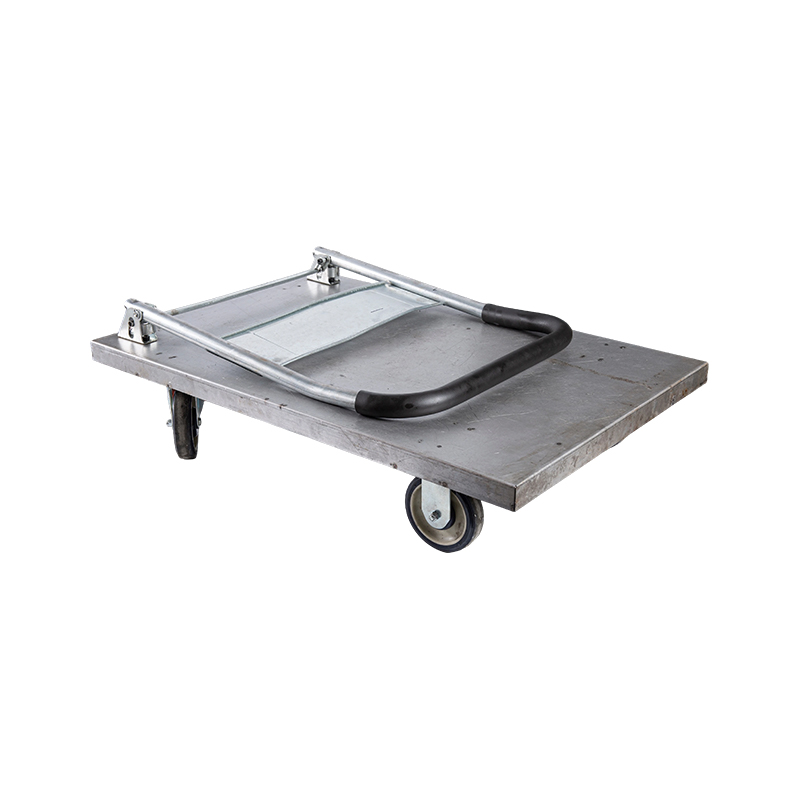 Zware stalen trolley, vrachtwagen, transporter, huishoudelijke platbedwagen, draagbare aanhangwagen, opvouwbare kleine trolley, met de hand getrokken trolley